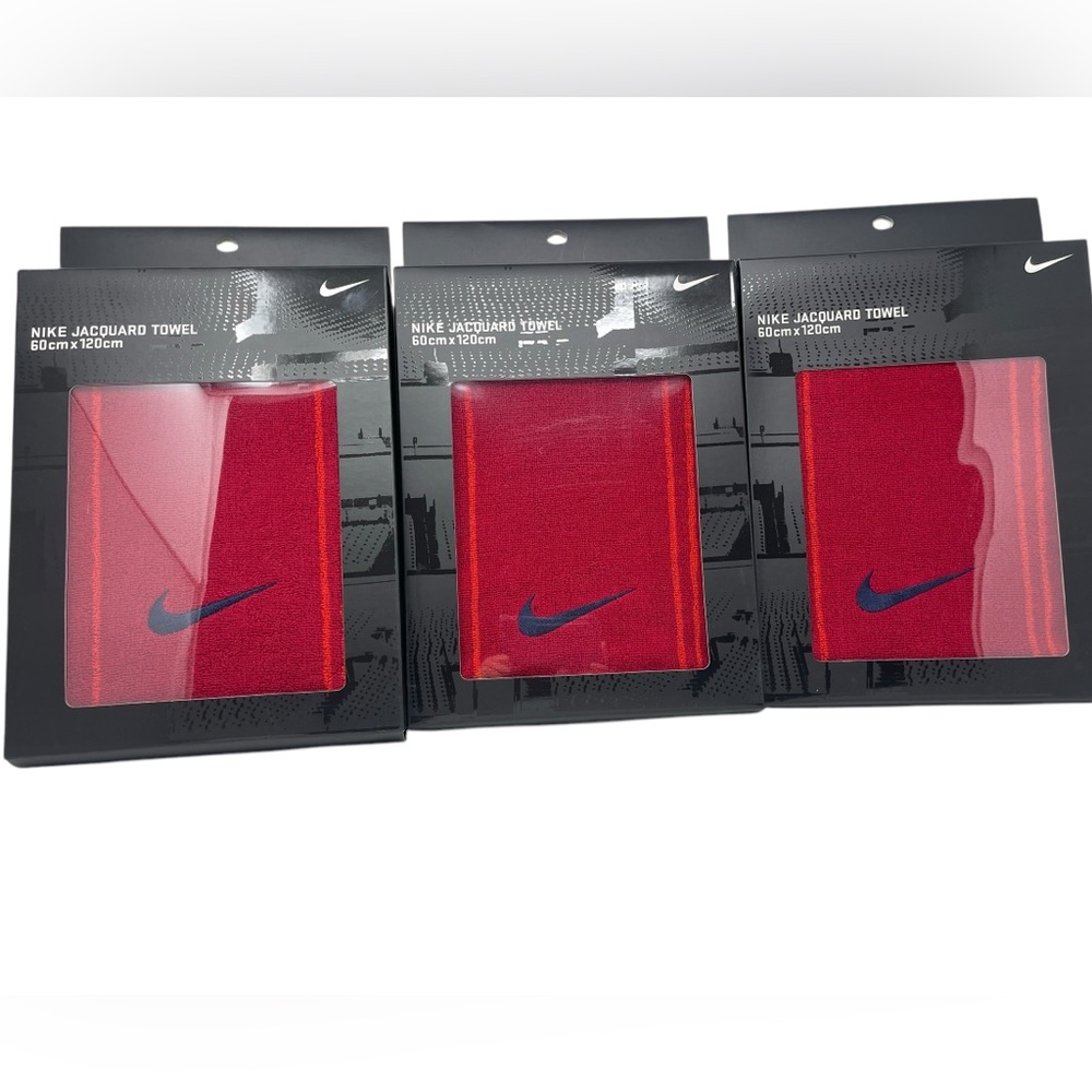 LOT OF 3 - Nike Shower Towels Red 23”x47